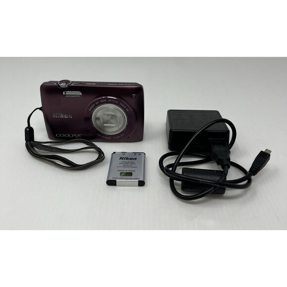 Nikon COOLPIX S4300 Plum Digital Camera Touch Screen + Battery & Charger TESTED - Picture 1 of 15